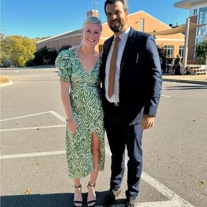 Cinq a Sept Green and White Dress